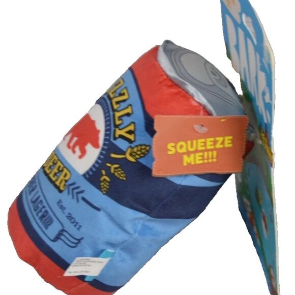Bark Big Shake Lake Guzzly Beer Squeaker Crinkle Fluff Dog Toy - Picture 2 of 5
